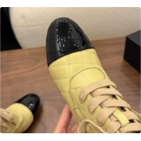 Top Design Chanel Lace-up Boots in Calfskin & Patent Leather CH091030 Beige 2026