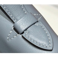 Market Sells Hermes Kelly Pochette Swift Bag 22cm in Cow Leather 0414 Linen Blue 2026 (Half Handmade)