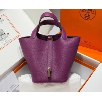 Best Grade Hermes Picotin Lock Mini Bag 18cm in Germany and Clemence TC Leather 4056 P9 Anemone Purple 2026 (Half Handma