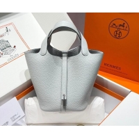 Low Price Hermes Picotin Lock Mini Bag 18cm in Germany and Clemence TC Leather 4053 Brail Blue 2026 (Half Handmade)
