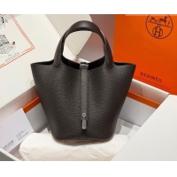 Low Cost Hermes Picotin Lock Mini Bag 18cm in Germany and Clemence TC Leather 4056 46 Ebeny 2026 (Half Handmade)