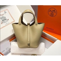 Good Price Hermes Picotin Lock Mini Bag 18cm in Germany and Clemence TC Leather 4056 Coat Grey/Gold 2026 (Half Handmade)