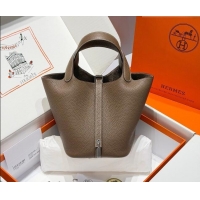 Market Sells Hermes Picotin Lock Mini Bag 18cm in Germany and Clemence TC Leather 4056 Elephant Grey/Silver 2026 (Half H