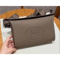Top Quality Hermes Videpoches Bag in Togo Leather 2523 Etoupe/Silver 2026 (Half-Handmade)
