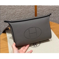 Best Grade Hermes Videpoches Bag in Togo Leather 2523 8F Etain/Silver 2026 (Half-Handmade)