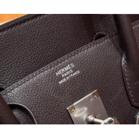 Shop Best Hermes Shoulder Birkin Bag in Evercolor Leather 2529 49 Ebene/Silver 2026 (Half-Handmade)