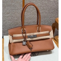 Spot Discount Hermes Shoulder Birkin Bag in Evercolor Leather 2529 Brown/Silver 2026 (Half-Handmade)