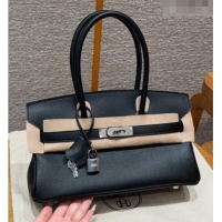 Best Price Hermes Shoulder Birkin Bag in Evercolor Leather 2529 Black/Silver 2026 (Half-Handmade)