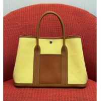 Promotional Hermes Garden Party Bag 36cm in Canvas/Togo Leather 2539 Yellow 2026 (Half-Handmade)