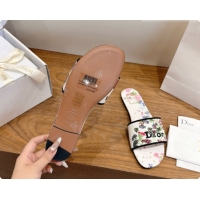 Grade Dior Flat Dway Slide in Lily Embroidered Cotton D080312 2026
