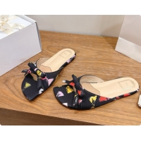 Original Cheap Dior Dioriviera Bow Slide Sandal D091038 Black 2026