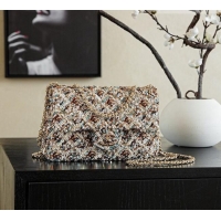 Good Quality Chanel Mini Sequins Flap Bag CH091409 Beige 2026