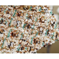 Good Quality Chanel Mini Sequins Flap Bag CH091409 Beige 2026