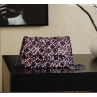 Luxury Cheap Chanel Mini Sequins Flap Bag CH091410 Purple 2026