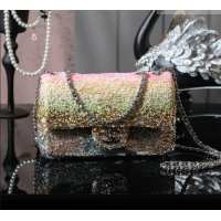 Best Price Chanel Mini Sequins Flap Bag CH091414 Pink/Gold/Silver 2026