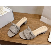 Classic Dior Cannage Heeled Slide in Black Quilted Cannage Lambskin 3.5cm Heel Grey 6091112 2026