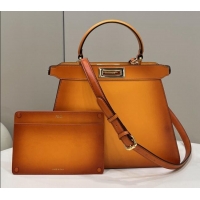 Popular Discount Fendi Peekaboo Iseeu Medium Bag in Calfskin Leather 70193L Orange 2026 Top