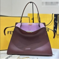 Well Crafted Fendi Way Large Dark Brown Leather and Violet Suede Bag 369 2026 Top
