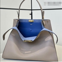 Market Sells Fendi Way Large Dove Grey Leather and Blue Suede Bag 369 2026 Top