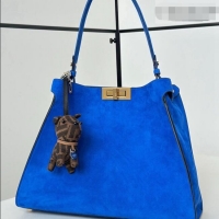 Grade Discount Fendi Way Medium Blue Suede Bag 368 2026 Top