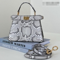 Famous Brand Fendi Peekaboo ISeeU Petite Bag in Python Leather 80062A Grey 2026 Top