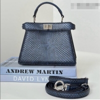 New Discount Fendi Peekaboo ISeeU Petite Bag in Python Leather 80062A Black 2026 Top