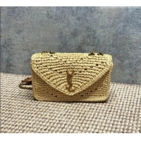 Grade Design Saint Laurent Loulou Mini Bag in Leather & Straw 821749 Beige 2026