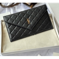 Good Looking Saint Laurent Uptown Pouch in Quilted Lambskin 565739 Black 2026