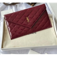 Good Taste Saint Laurent Uptown Pouch in Patent Leather 565739 Burgundy 2026