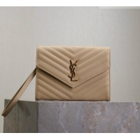 Best Price Saint Laurent CASSANDRE MATELASSÉ Flap Pouch in Grain De Poudre Leather 617662 Beige 2026