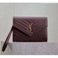 Low Cost Saint Laurent CASSANDRE MATELASSÉ Flap Pouch in Grain De Poudre Leather 617662 Burgundy 2026
