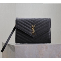 Market Sells Saint Laurent CASSANDRE MATELASSÉ Flap Pouch in Grain De Poudre Leather 617662 Black 2026