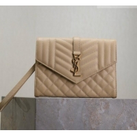 Best Quality Saint Laurent CASSANDRE MATELASSÉ Flap Pouch in Beige Grain De Poudre Leather 617662 2026