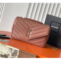 Shop Grade Saint Laurent LOULOU Large in MATELASSÉ Lambskin 803541 Pink 2026