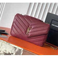 Top Grade Saint Laurent LOULOU Large in MATELASSÉ Lambskin 803541 Burgundy 2026