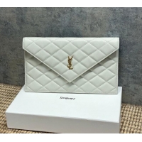 Low Cost Saint Laurent PARIS Pouch in Grain De Poudre Leather 869533 White 2026