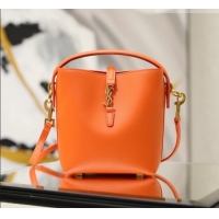New Fashion Saint Laurent LE 37 Mini Bucket Bag in Calfskin 765870 Orange 2026