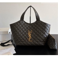 Grade Quality Saint Laurent Icare Medium Shopping Bag in Quilted Nappa Leather 858191 Dark Green 2026