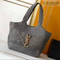 Low Cost Saint Laurent Icare Medium Shopping Bag in Raffia 868748 Grey 2026