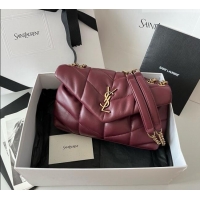 New Cheap Saint Laurent Toy Puffer Bag in Lambskin 759337 Burgundy 2026