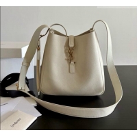 Top Design Saint Laurent LE 5 À 7 Small Hobo Shoulder Bag in Calfskin A0021 White 2026