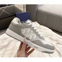 Custom Dior B27 Low-Top Sneakers in Smooth Calfskin D091167 White/Grey 2026