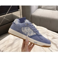 Cute Dior B27 Low-Top Sneakers in Suede and Dior Oblique Jacquard D091169 Blue 2026