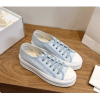 New Design Dior Walk'n'Dior Sneaker in Dior Oblique Embroidered Cotton D091195 Light Blue 2026