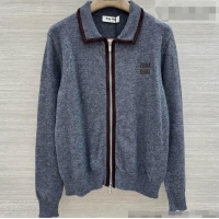 Famous Brand Miu Miu Wool & Cashmere Zipped Cardigan M090721 Grey 2026