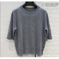 New Fashion Prada Cashmere Short-sleeved Sweater P090712 Grey 2026