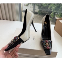 Reasonable Price Saint Laurent ICELAND Pumps in Smooth leather and Crystals Black/White 6091517 2026