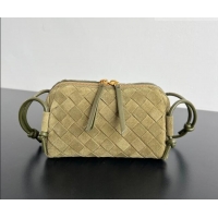 Top Grade Bottega Veneta Intrecciato Suede Concert Pouch Mini Bag 794258 Soil Brown 2026
