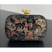 Trendy Design Bottega Veneta Classic Knot Clutch in Jacquard Velvet BV040164 Burgundy/Black 2026