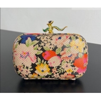 Best Price Bottega Veneta Knot Clutch with Flower Clasp in Leather BV040166 Pink/Orange/Yellow 2026